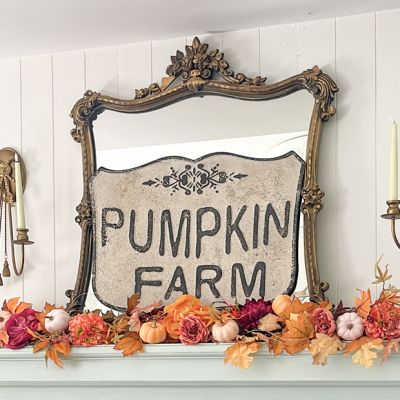 Metal Pumpkin Farm Crest Sign