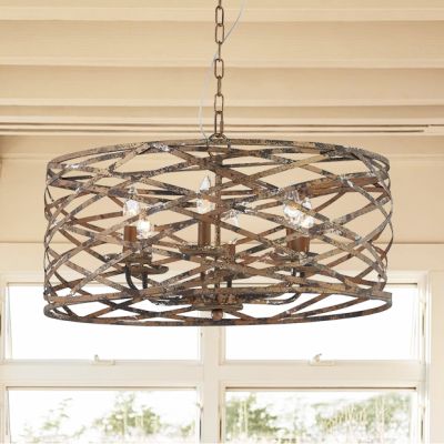 Metal Ribbons Drum Pendant Light