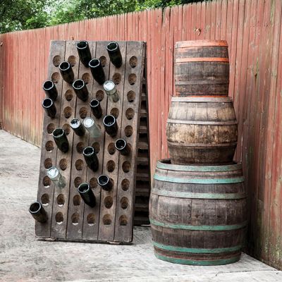 Metal Ring Decorative Wine Barrel