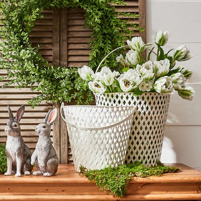 Metal Woven Lattice Basket Set of 2