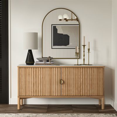 Mid Century Marble Top 2 Door Sideboard