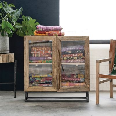 Mid Century Modern 2 Door Farmhouse Cabinet