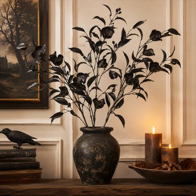 Midnight Glitter Eucalyptus Stem Set of 3