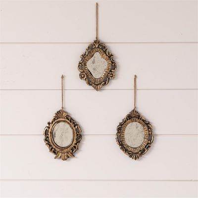Mini Antiqued Wall Mirror Set of 3
