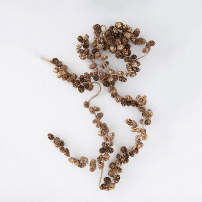 Mini Gold Pinecone Garland Set of 2