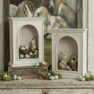 Mini Whitewashed Curio Cabinet