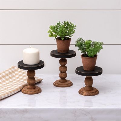 Mini Wooden Pedestal Risers Set of 3