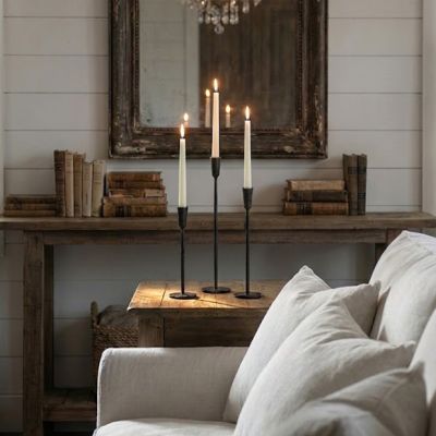 Minimalist Black Iron Taper Holder Set of 3