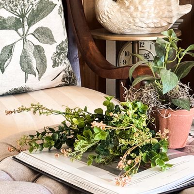 Mixed Faux Eucalyptus Greenery Bush