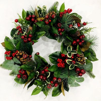 Mixed Holiday Foliage Wreath