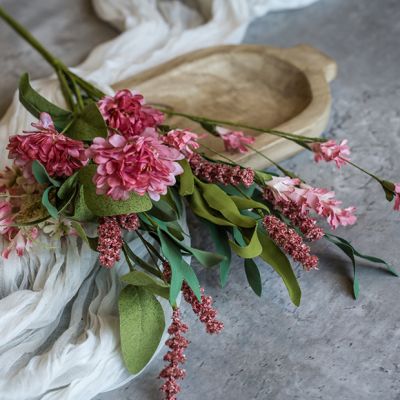 Mixed Pink Faux Floral Stem Spray