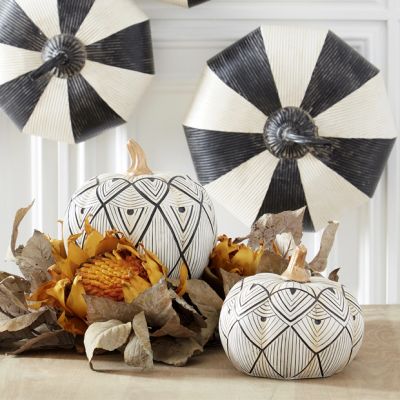 Modern Accents Scalloped Pattern Pumpkins Set of 2