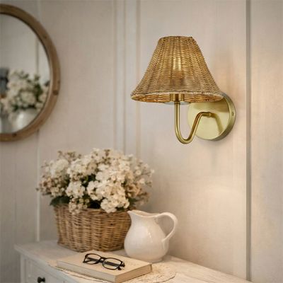 Modern Chic Basket Shade Lamp Sconce