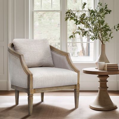 Modern Chic Upholstered Armchair with Cushion