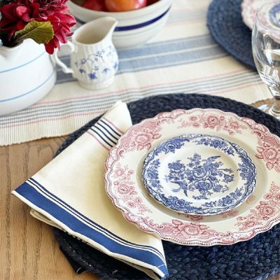Modern Country Striped Cloth Napkins Set of 6
