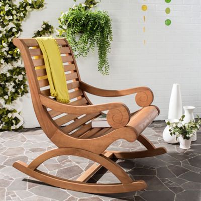 Modern Curved Wood Patio Rocking Chair
