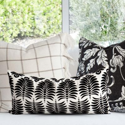 Modern Damask Pattern Lumbar Pillow Cover Espresso