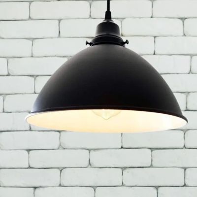 Modern Farmhouse Black Enamel Pendant Light