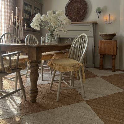 Modern Farmhouse Diamond Jute Area Rug
