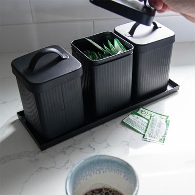 Modern Farmhouse Storage Canisters in Tray Set