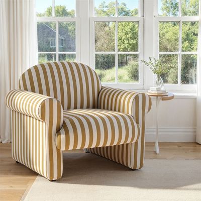 Modern Farmhouse Striped Accent Chair