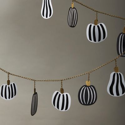 Modern Farmhouse Striped Pumpkin Garland