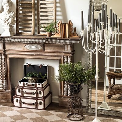 Modern Farmhouse Tall White Candelabra