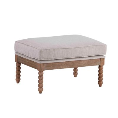 Modern French Linen Cushioned Ottoman