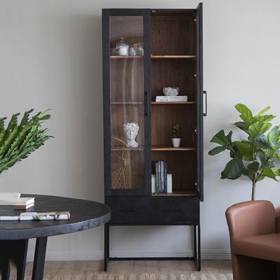 Modern Industrial 2 Door Display Cabinet