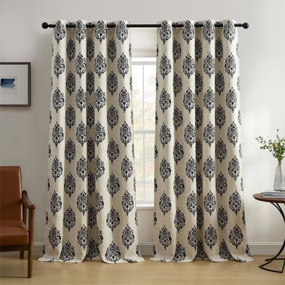 Modern Medallion Room Darkening Curtain Panel