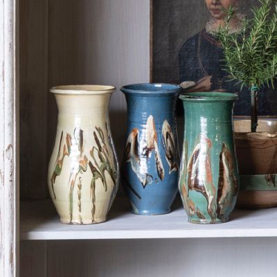 Modern Mediterranean Marbleized Vase