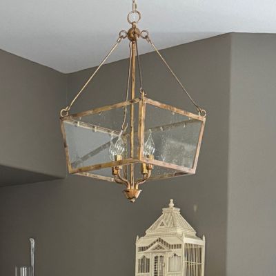 Modern Metal and Glass Chandelier