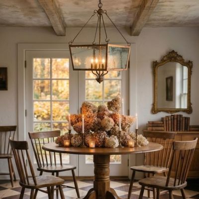 Modern Metal and Glass Chandelier
