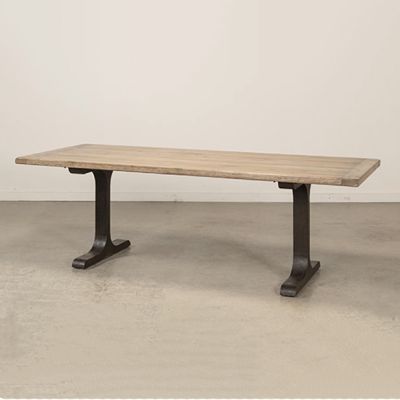 Modern Reclaimed Pine And Iron Dining Table