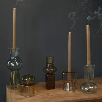 Modern Tinted Glass Candle Holder