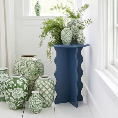 Modern Waves Round Accent Table