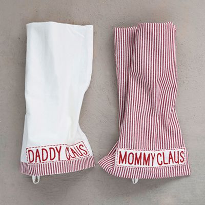 Mommy and Daddy Claus Tea Towel Set of 2