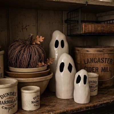Moonlit Manor Stoneware Ghost Lantern One of Each