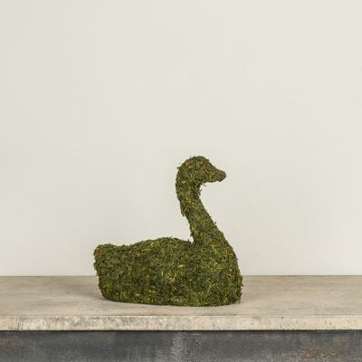 Moss Covered Swan Figure