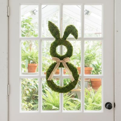 Moss Rabbit Hanging Door Wreath