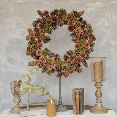 Mossy Pinecone Decorative Wreath