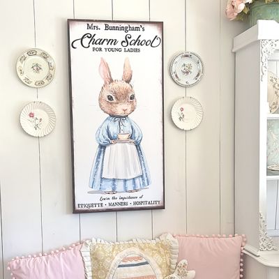 Mrs Bunninghams Charm School White Canvas Wall Art