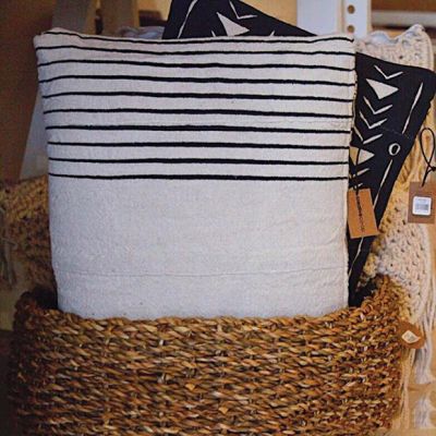 Mudcloth Style Cotton Pillow, Set of 2
