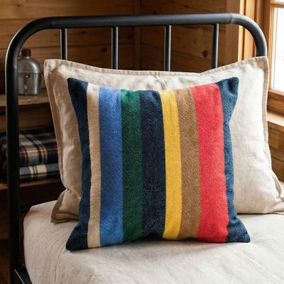 Multicolor Striped Square Accent Pillow