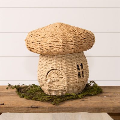 Mushroom House Woven Basket