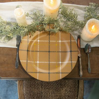 Mustard Plaid Charger Plate