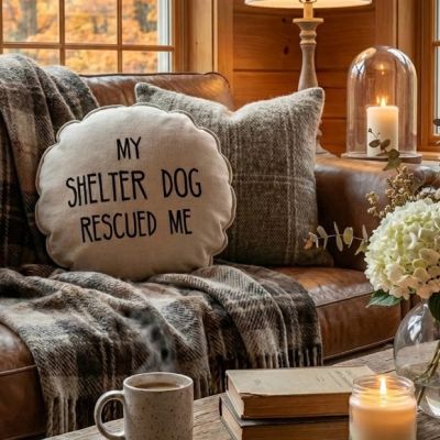 My Shelter Dog Rescued Me Cushion Pillow