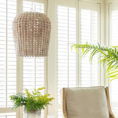 Natural Accents Beaded Dome Pendant Light