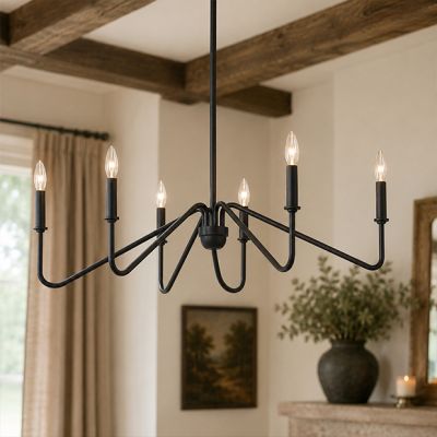 Natural Black Linear Pendant Light