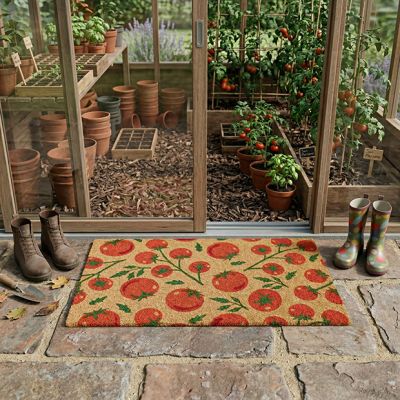 Natural Coir Tomato Print Doormat